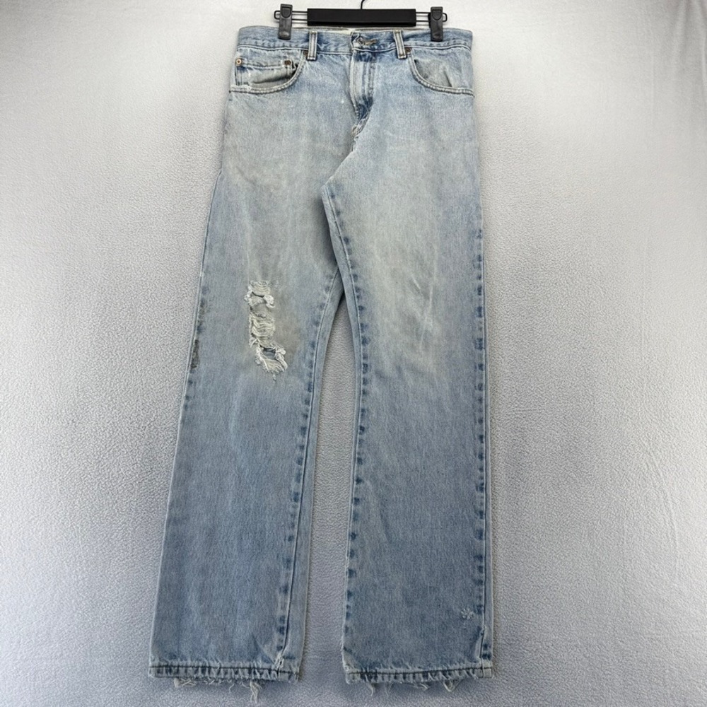 Vintage Levis Jeans Mens 31x32 Blue 517 Bootcut Light Wash Distressed Cowboy y2k